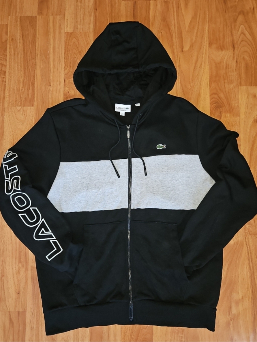 Lacoste Black Zip Up Hoodie